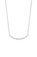 Bony Levy Curved Diamond Bar Pendant Necklace in 18K White Gold at Nordstrom