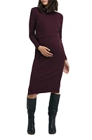 Ripe Maternity Ruby Layered Rib Long Sleeve Maternity/Nursing Dress at Nordstrom,