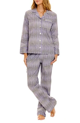 The Lazy Poet Emma Seagrass & Waves Cotton Pajamas Purple at Nordstrom,