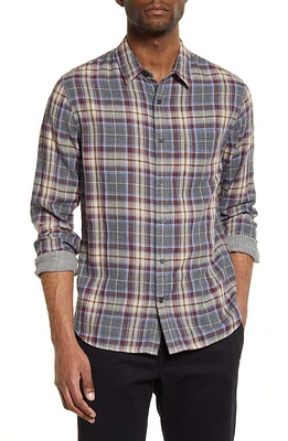 Vince Classic Fit Double Face Cambria Plaid Shirt in Med H Grey at Nordstrom, Size X-Large