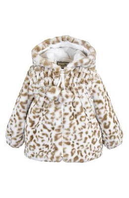 Widgeon Kids' Smocked Faux Fur Jacket in Baby Leopard at Nordstrom, Size 12M