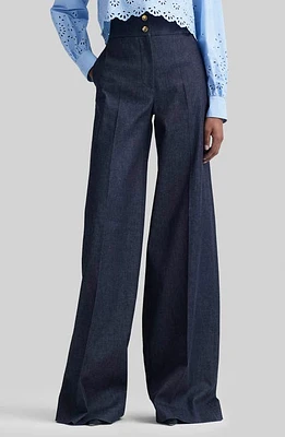 Altuzarra Rudy Wide Leg Stretch Wool Pants Berry Blue at Nordstrom, Us