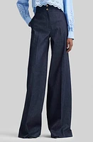 Altuzarra Rudy Wide Leg Stretch Wool Pants Berry Blue at Nordstrom, Us