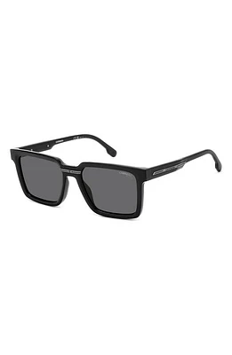 Carrera Eyewear Victory 54mm Polarized Rectangular Sunglasses in Black/Gray Polar at Nordstrom