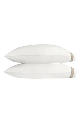 Matouk Ambrose Set of 2 600 Thread Count Egyptian Cotton Pillowcases in Bone/Khaki at Nordstrom