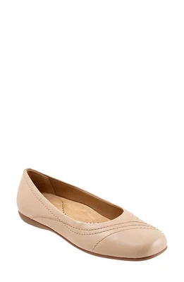 Trotters Sasha Square Toe Flat Beige at Nordstrom,