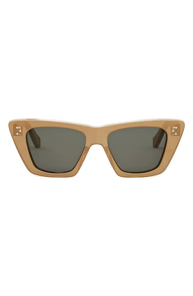 CELINE 54mm Cat Eye Sunglasses in Beige/Other /Smoke at Nordstrom