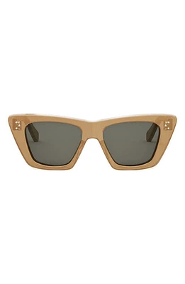 CELINE 54mm Cat Eye Sunglasses in Beige/Other /Smoke at Nordstrom