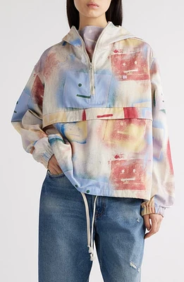 Acne Studios Odaan Spray Paint Face Cotton Canvas Anorak Multicolor at Nordstrom,