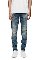 PURPLE BRAND Blowout Ripped Skinny Jeans Mid Indigo at Nordstrom,