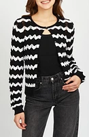 525 Ashley Chevron Stripe Cardigan Black Multi at Nordstrom,