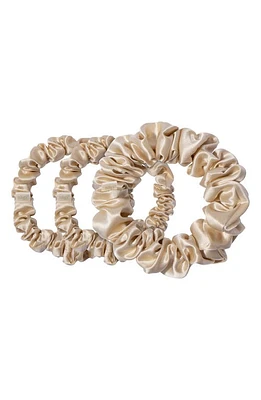 Black Slipsilk 3-Pack Silk Scrunchies Set in Blonde at Nordstrom