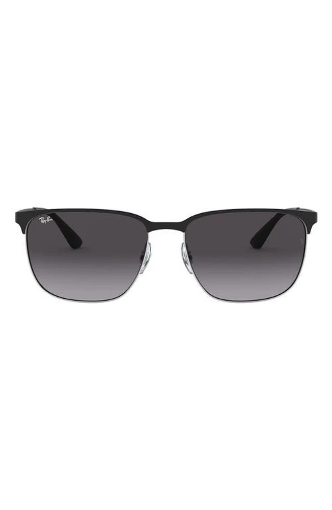 Ray-Ban 59mm Gradient Square Sunglasses in Silver/Black/Grey Gradient at Nordstrom