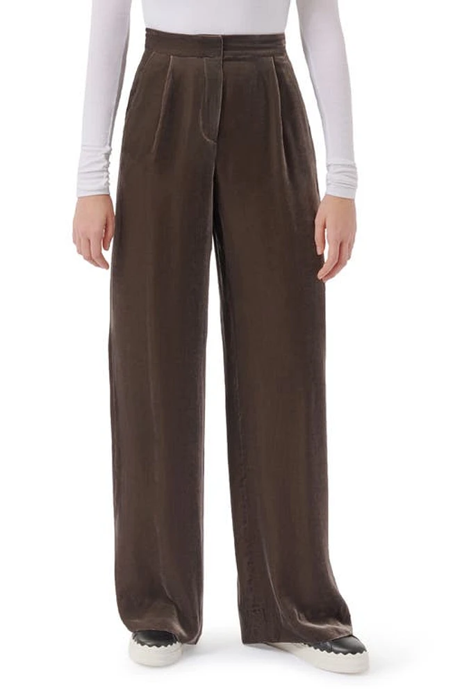 ATM Anthony Thomas Melillo Velvet Wide Leg Pants Truffle Grey at Nordstrom,