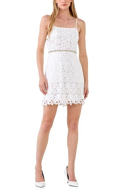 Endless Rose Lace Minidress in White at Nordstrom, Size Large