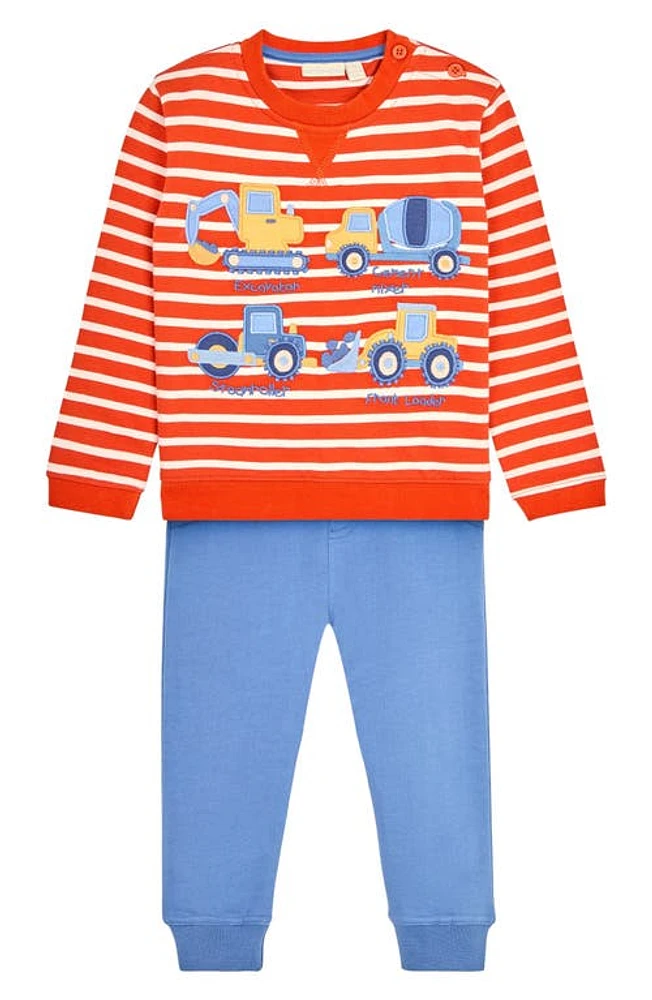 JOJO MAMAN BEBE Transport Appliqué Sweatshirt & Leggings Set Rust at Nordstrom,