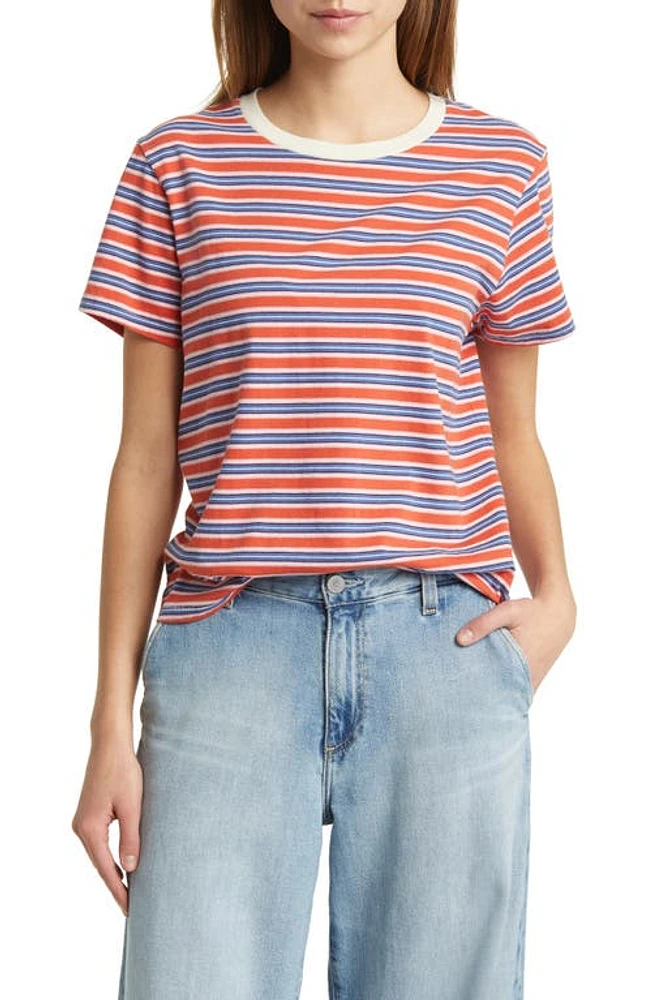 The GREAT. Little Stripe Crewneck Cotton T-Shirt Campervan at Nordstrom,