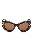 Emilio Pucci 50mm Small Cat Eye Sunglasses in Dark Havana /Brown at Nordstrom