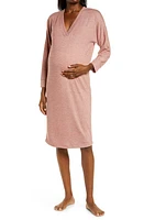 Belabumbum Anytime Maternity/Nursing Long Sleeve Lounge Dress Marl at Nordstrom,