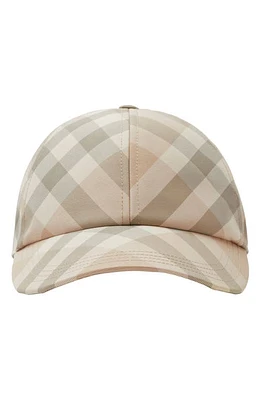 burberry Check Baseball Cap Flax at Nordstrom,