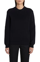 Golden Goose Distressed Cotton Blend Sweater Dark Blue at Nordstrom,