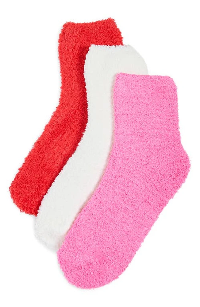 Stems 3-Pack Lounge Ankle Socks in Red/Pink/White at Nordstrom