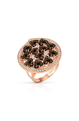 Hueb Mirage Smoky Quartz & Diamond Ring in Pink Gold at Nordstrom, Size 8