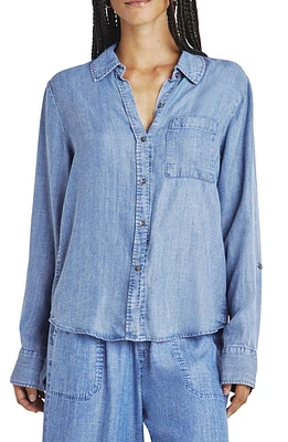 Splendid Reese Chambray Button-Up Shirt Indigo at Nordstrom,