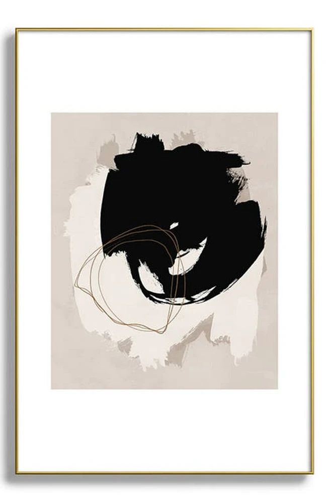 Deny Designs Abstract Brush Framed Art Print in Golden Tones at Nordstrom