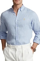 Polo Ralph Lauren Classic Fit Linen Button-Down Shirt in Blue Hyacinth at Nordstrom, Size Medium