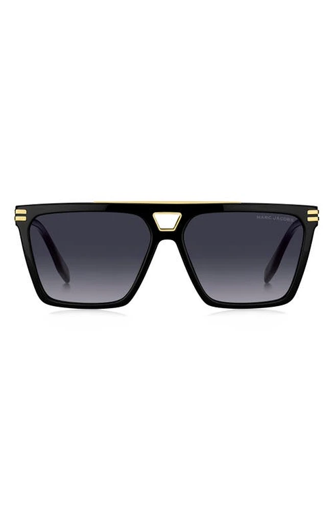 Marc Jacobs 58mm Gradient Square Sunglasses in Black/Grey Shaded at Nordstrom