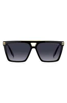 Marc Jacobs 58mm Gradient Square Sunglasses in Black/Grey Shaded at Nordstrom