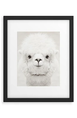 Deny Designs Monika Strigel - Smiling Alpaca Framed Art Print in Black-White at Nordstrom