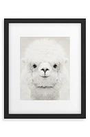 Deny Designs Monika Strigel - Smiling Alpaca Framed Art Print in Black-White at Nordstrom