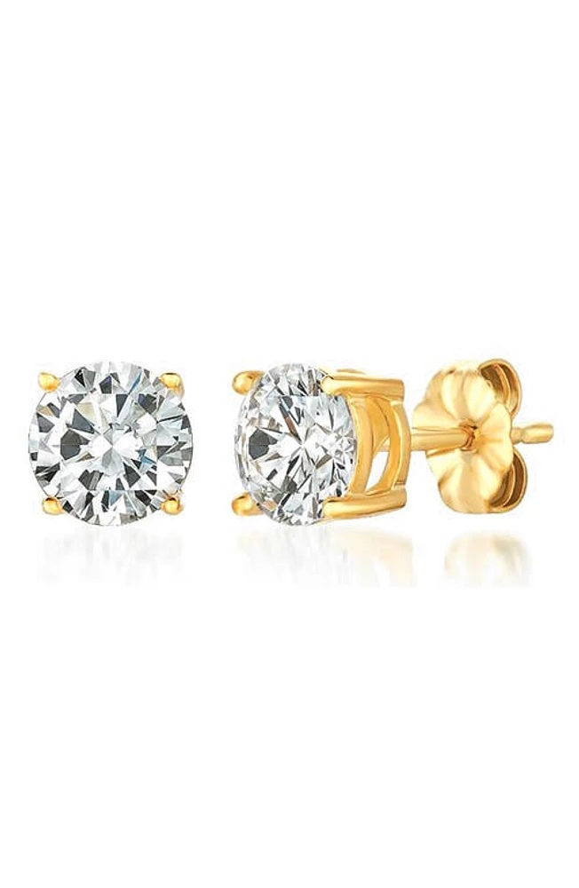 Crislu Cubic Zirconia Stud Earrings in 18Kt Yellow Gold at Nordstrom