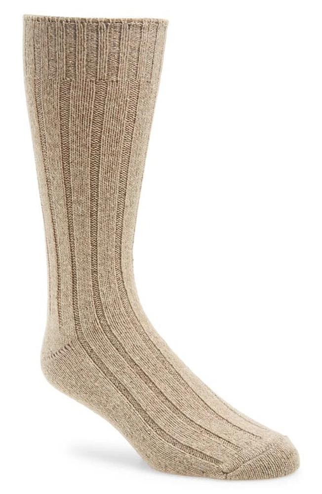 American Trench Ribbed Wool & Silk Blend Boot Socks in Oatmeal at Nordstrom