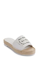 Karl Lagerfeld Paris Logo Embroidery Platform Espadrille Bright White at Nordstrom,