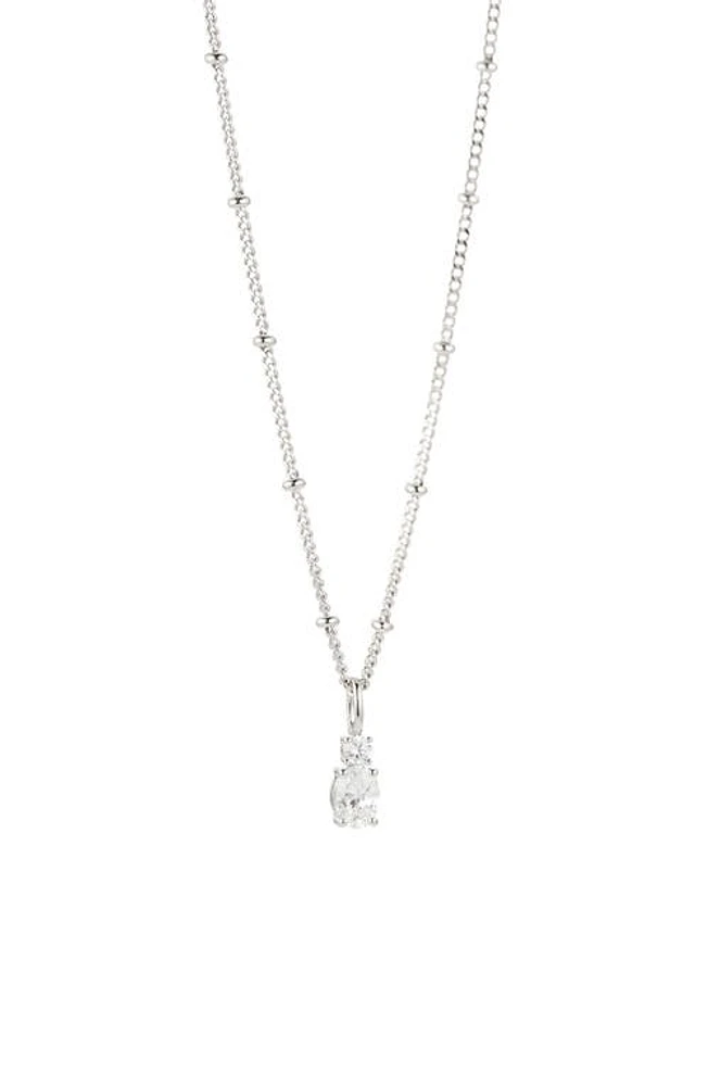 AJOA Cheeky Stone Pendant Necklace in Rhodium at Nordstrom