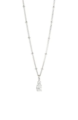 AJOA Cheeky Stone Pendant Necklace in Rhodium at Nordstrom