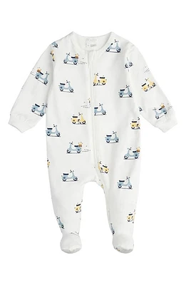 FIRSTS by Petit Lem Motorino Zip Footie Off White at Nordstrom,