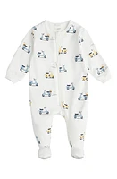 FIRSTS by Petit Lem Motorino Zip Footie Off White at Nordstrom,