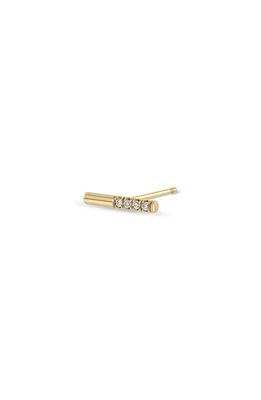 Zoë Chicco Pavé Beaded Diamond Bar Stud Earring in 14K Yellow Gold at Nordstrom