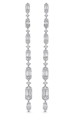 Sara Weinstock Taj Baguette Diamond Linear Drop Earrings in 18K White Gold at Nordstrom