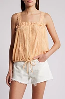 Free People Because of You Cotton & Linen Drawstring Waist Camisole at Nordstrom,