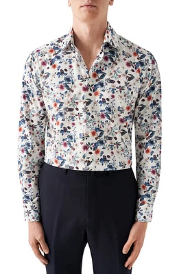 Eton Slim Fit Floral Dress Shirt Medium Blue at Nordstrom, - R