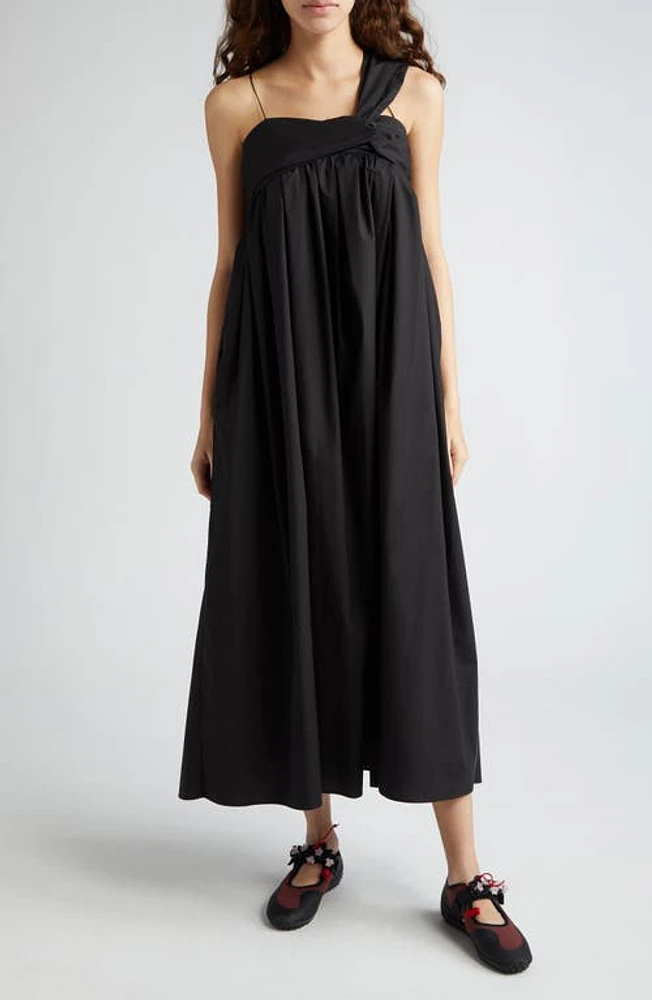 Cecilie Bahnsen Vera Cotton Midi Dress in Black at Nordstrom, Size 6 Us