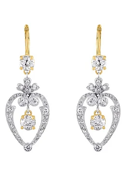 Mindi Mond Old Floral Heart Diamond Drop Earrings in Yellow Gold/Diamond at Nordstrom