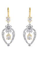 Mindi Mond Old Floral Heart Diamond Drop Earrings in Yellow Gold/Diamond at Nordstrom