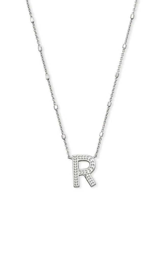 Kendra Scott Initial Pendant Necklace in Rhodium Metal-R at Nordstrom