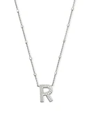 Kendra Scott Initial Pendant Necklace in Rhodium Metal-R at Nordstrom